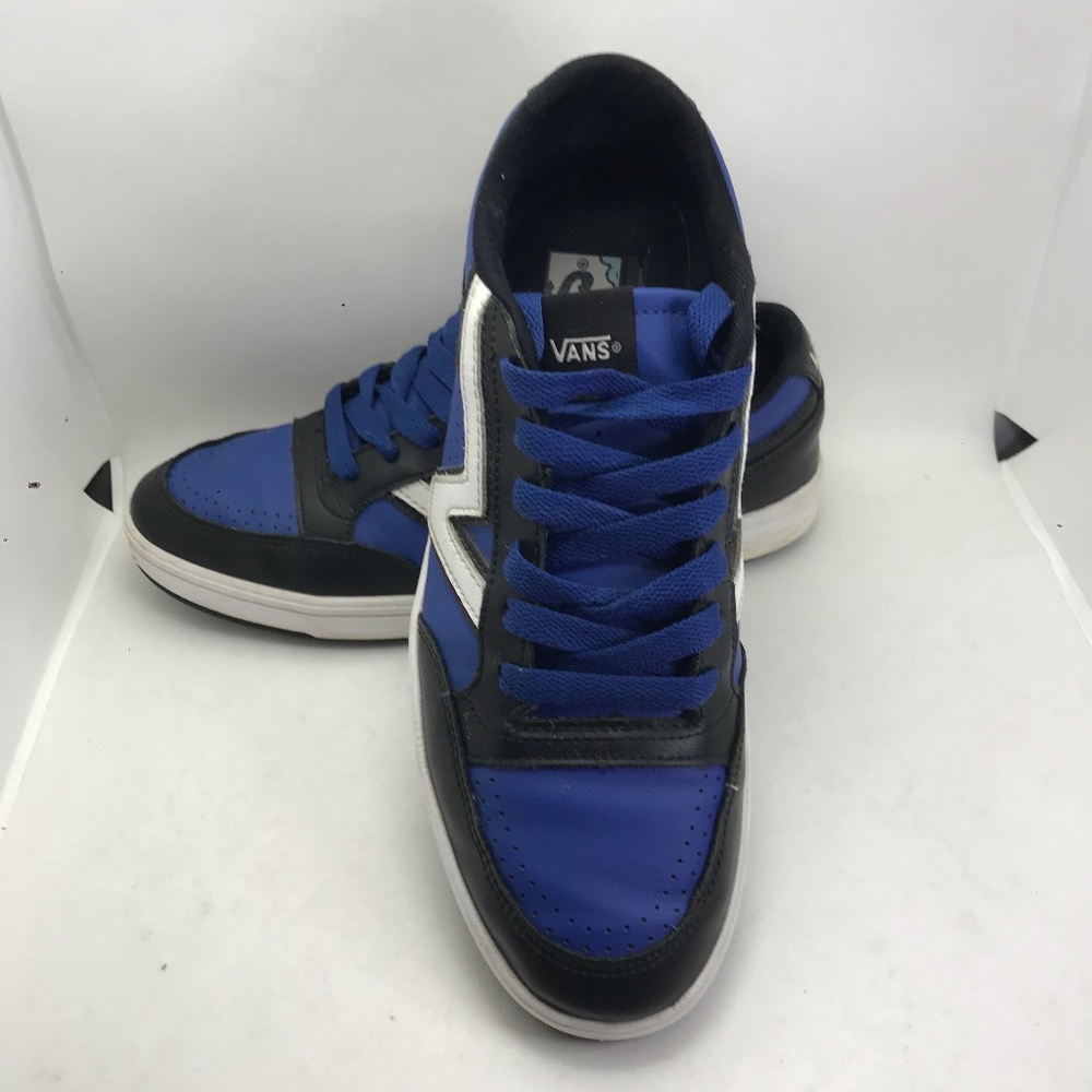 Vans Lowland CC Comfy Cush Leather Skate Althletic Shoes Black Blue White sz. 9